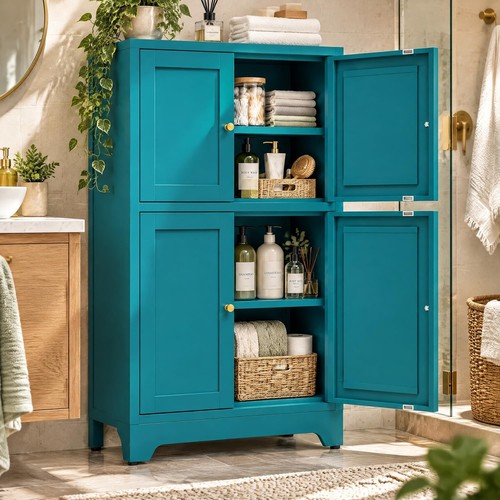 Blue storage cabinet - blue,